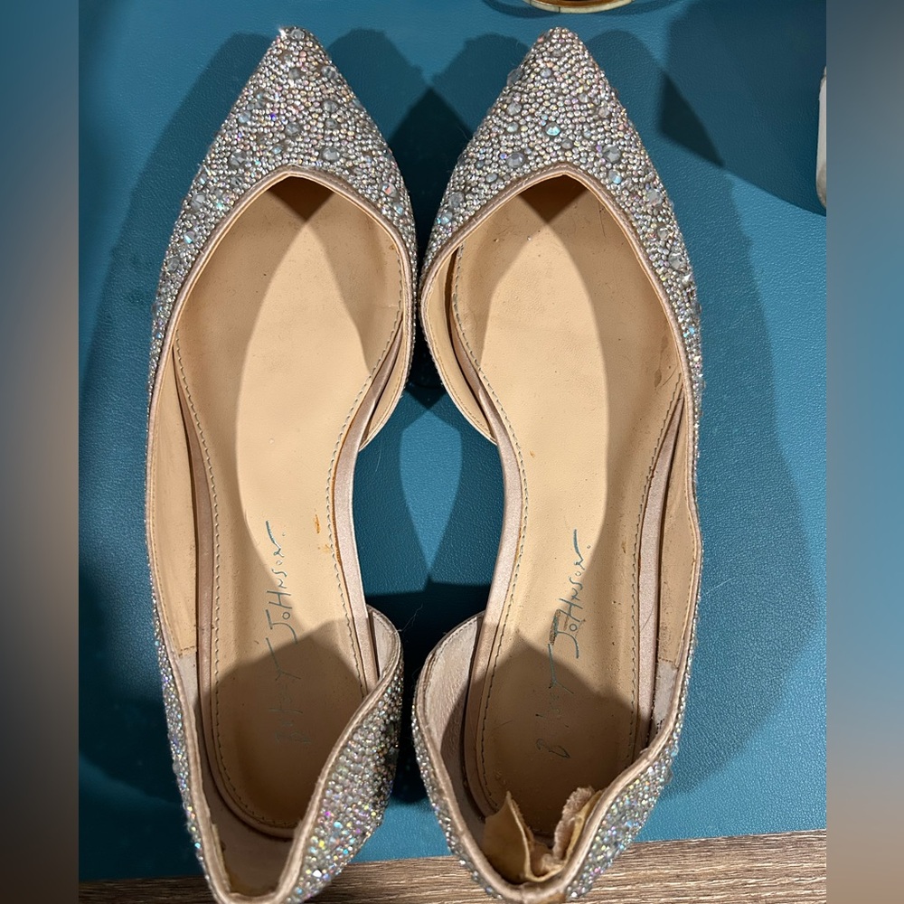 Betsy Johnson Rhinestone D’Orsay Flat - Wedding - Special Occassion - 8W